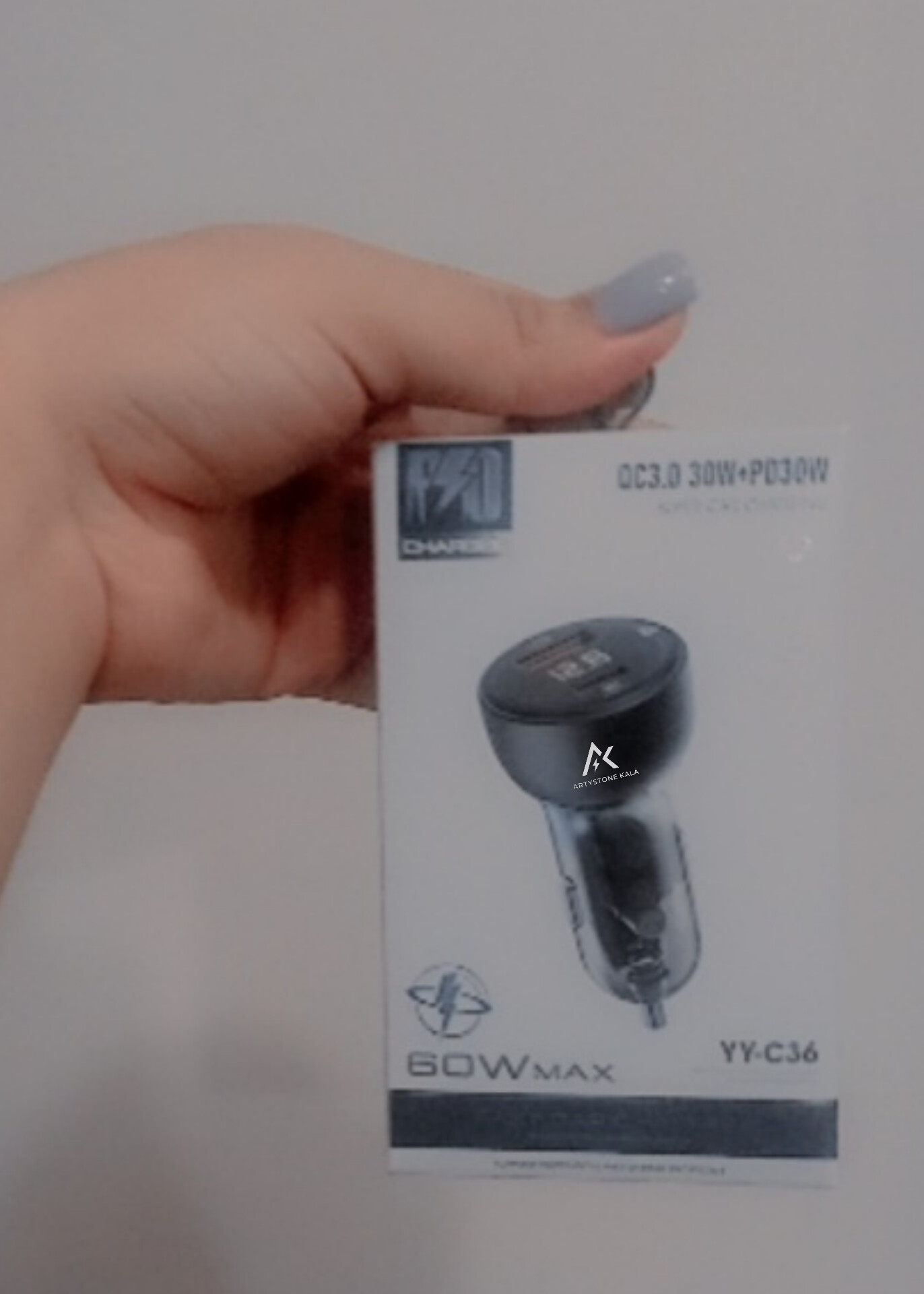 شارژر فندکی سوپر فست شیشه و فلز 60وات  کیفیت عالی فست شارژ.ـــ کد_459